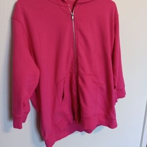 Hanes Pink Zip-Up Hoodie Sz Xl